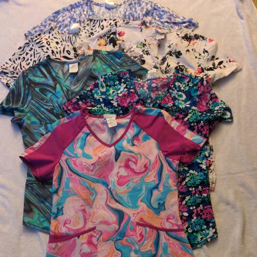 Colorful Women's Nurse Uniform Tops Collection Of 6 Tops